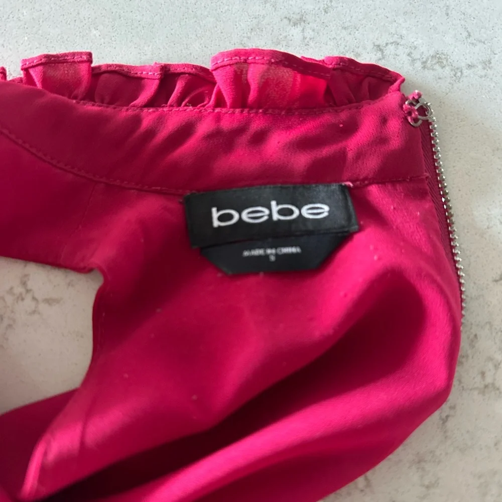 Bebe Fuchsia Ruffle Top - Picture 3 of 3